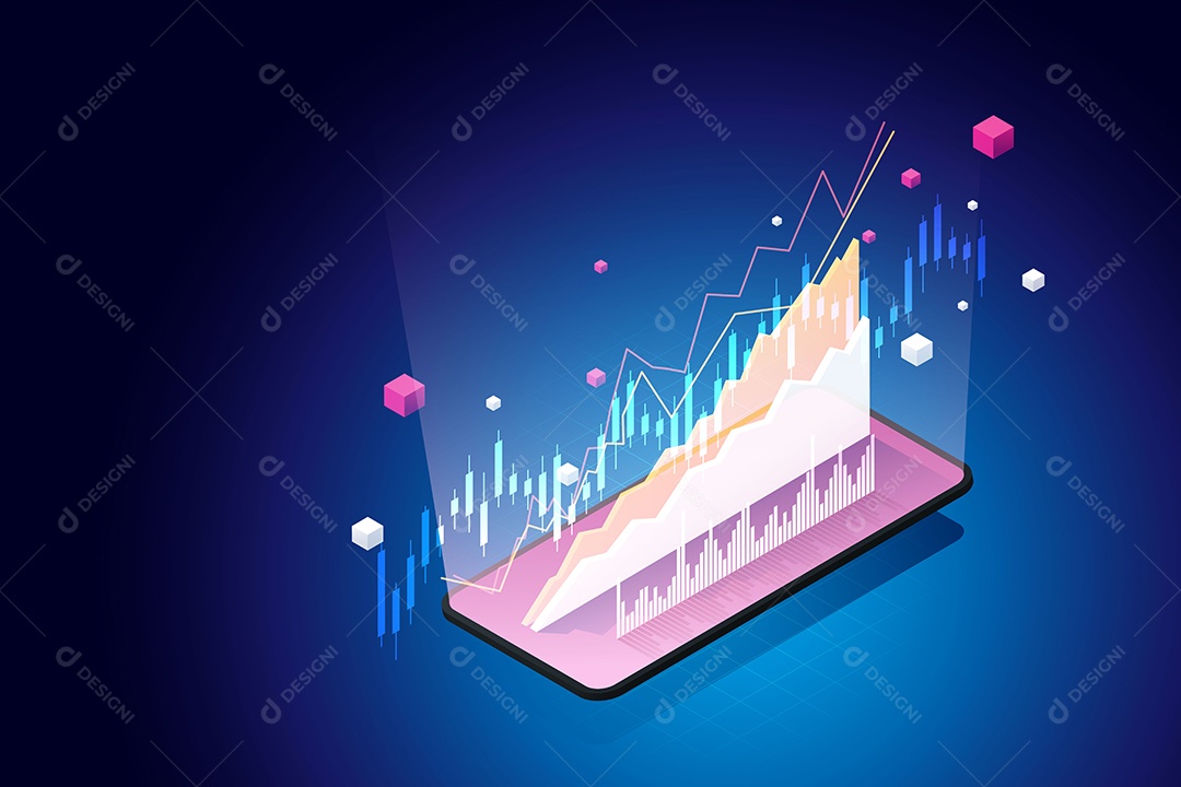 Gráfico de Negócios Gráfico Financeiro Diagrama de Investimento Análise de Dados Financeiros Vetor EPS