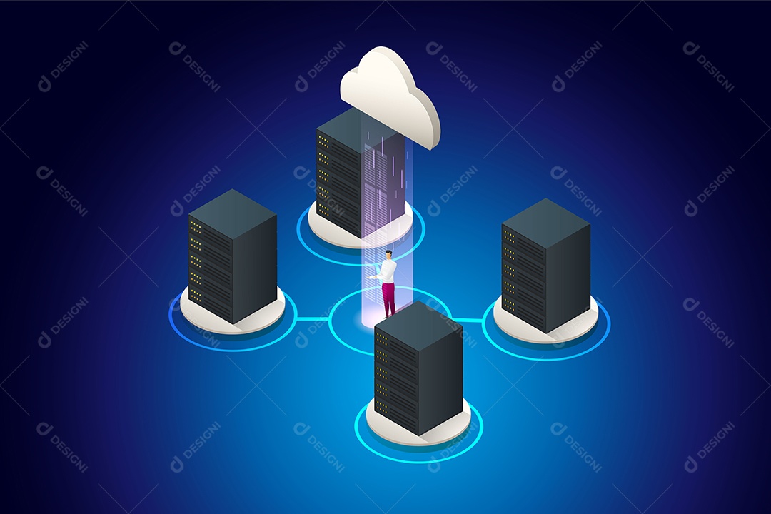 Desenvolvedor de Hardware Colete Dados para Salvar Dados Digitais Vetor EPS