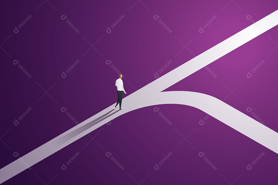 Empresários Têm Que Decidir Escolha Um Caminho na Carreira Vetor EPS