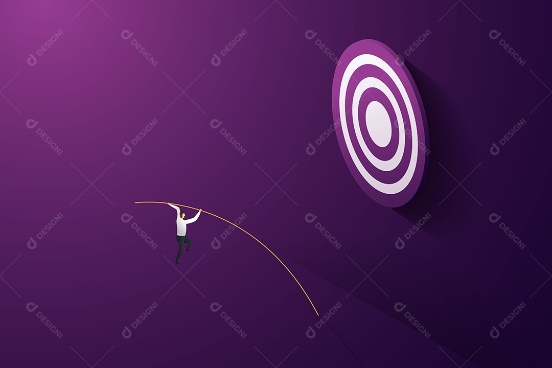 Homens de Negócios Superam Desafios Saltando Com Vara para Atingir Metas ou Conquistas Vetor EPS