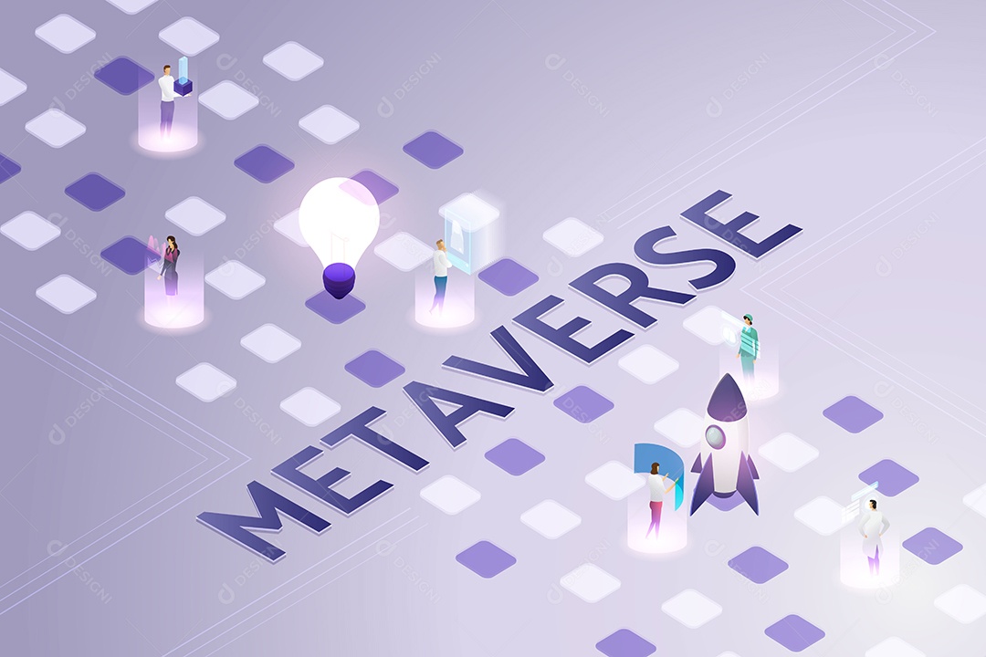 Tecnologia de Realidade Virtual Ilimitada para Futuros Usuários e Dispositivos Vetor EPS