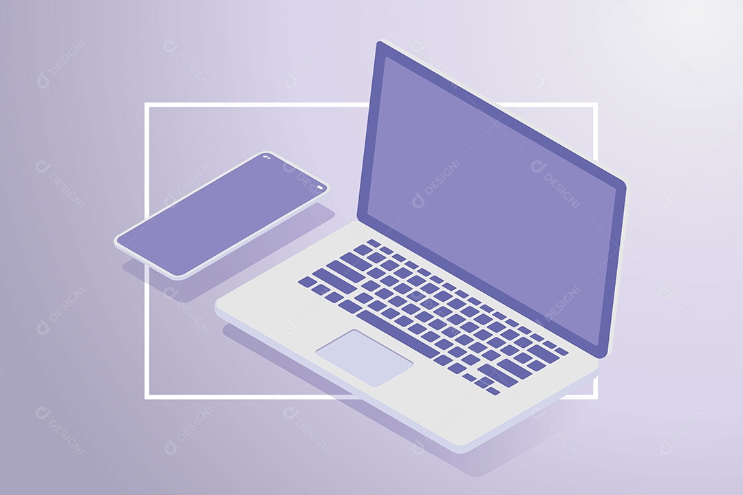 Laptops e Smartphones Em Cores de Fundo Muito Peri da Moda do Ano de 2022 Vetor EPS