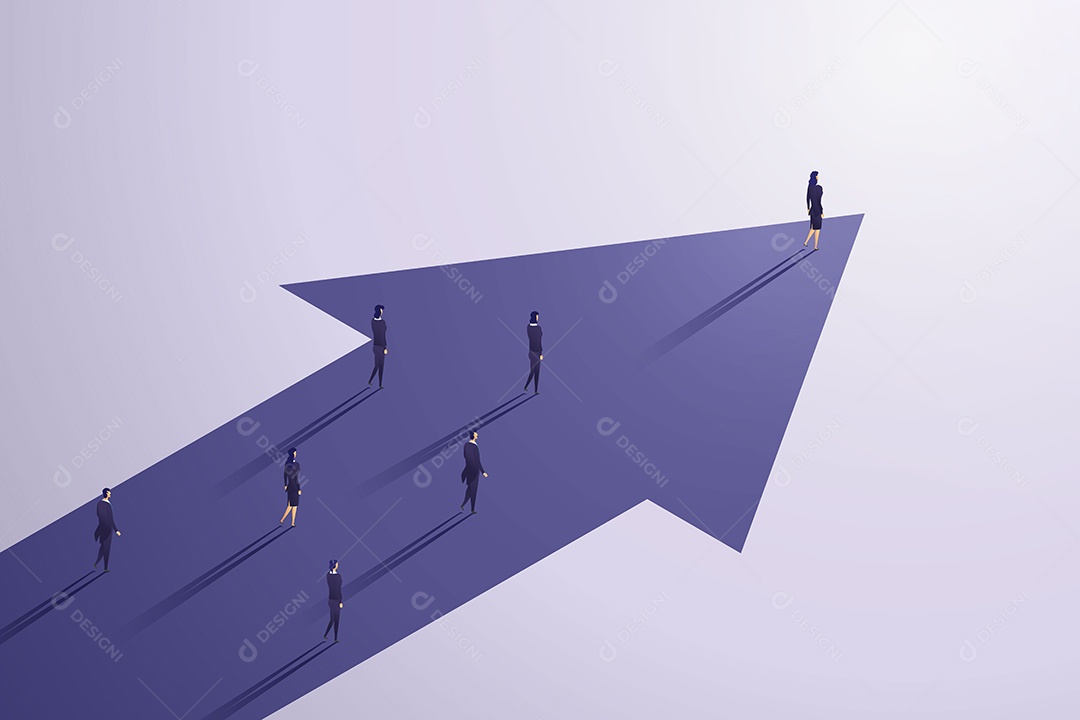 Trabalho Em Equipe de Um Grupo de Crescimento de Carreira de Pessoas de Negócios Vetor EPS