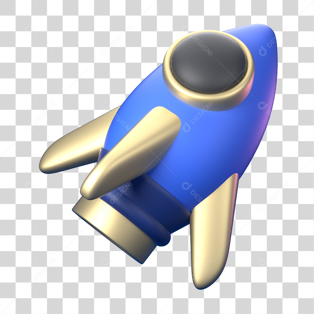 Elemento 3D Ícone de Negócios Financeiros Foguete PNG Transparente