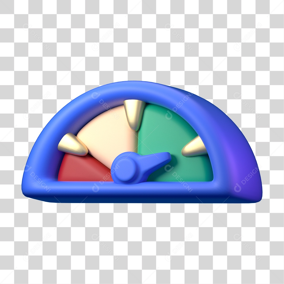 Elemento 3D Ícone de Negócios Financeiros Medidor PNG Transparente