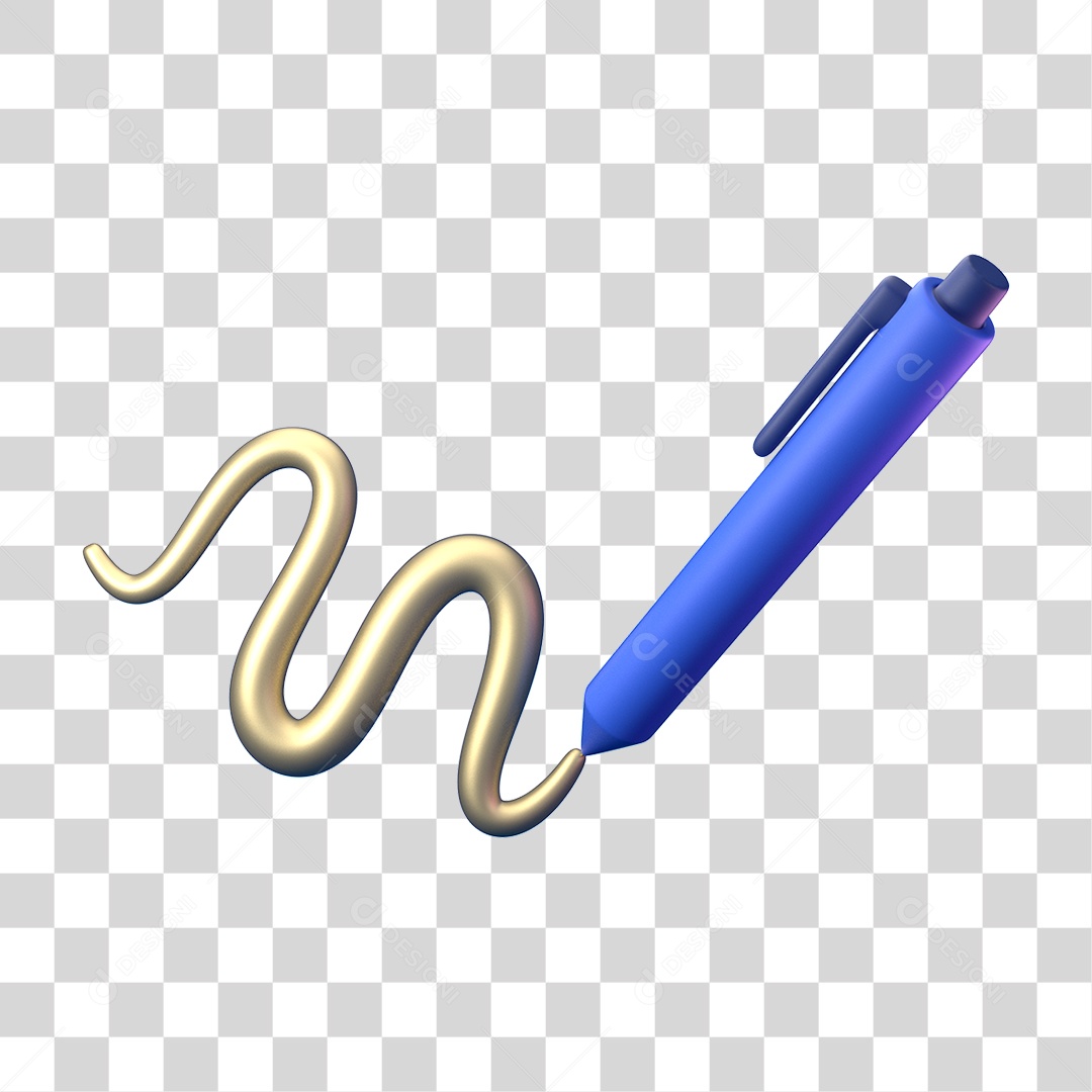 Elemento 3D Ícone de Negócios Financeiros Caneta PNG Transparente