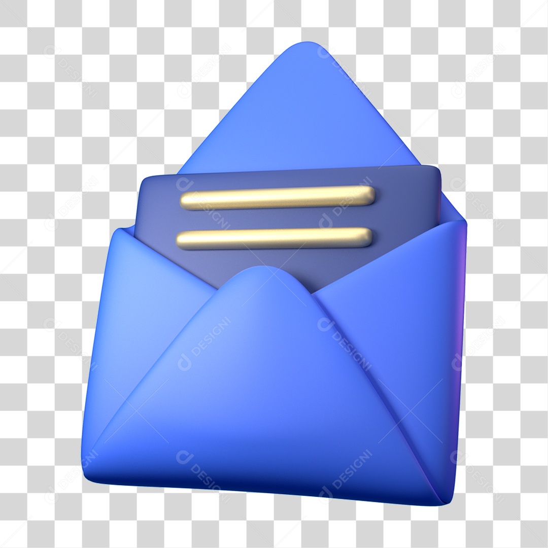 Elemento 3D Ícone de Negócios Financeiros Mensagem PNG Transparente