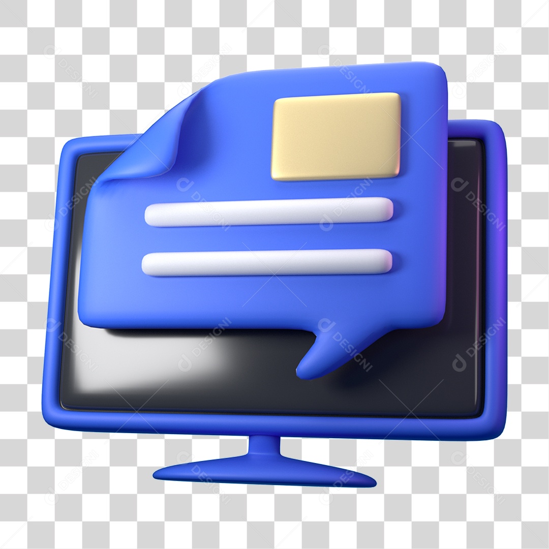 Elemento 3D Ícone de Negócios Financeiros Computador PNG Transparente