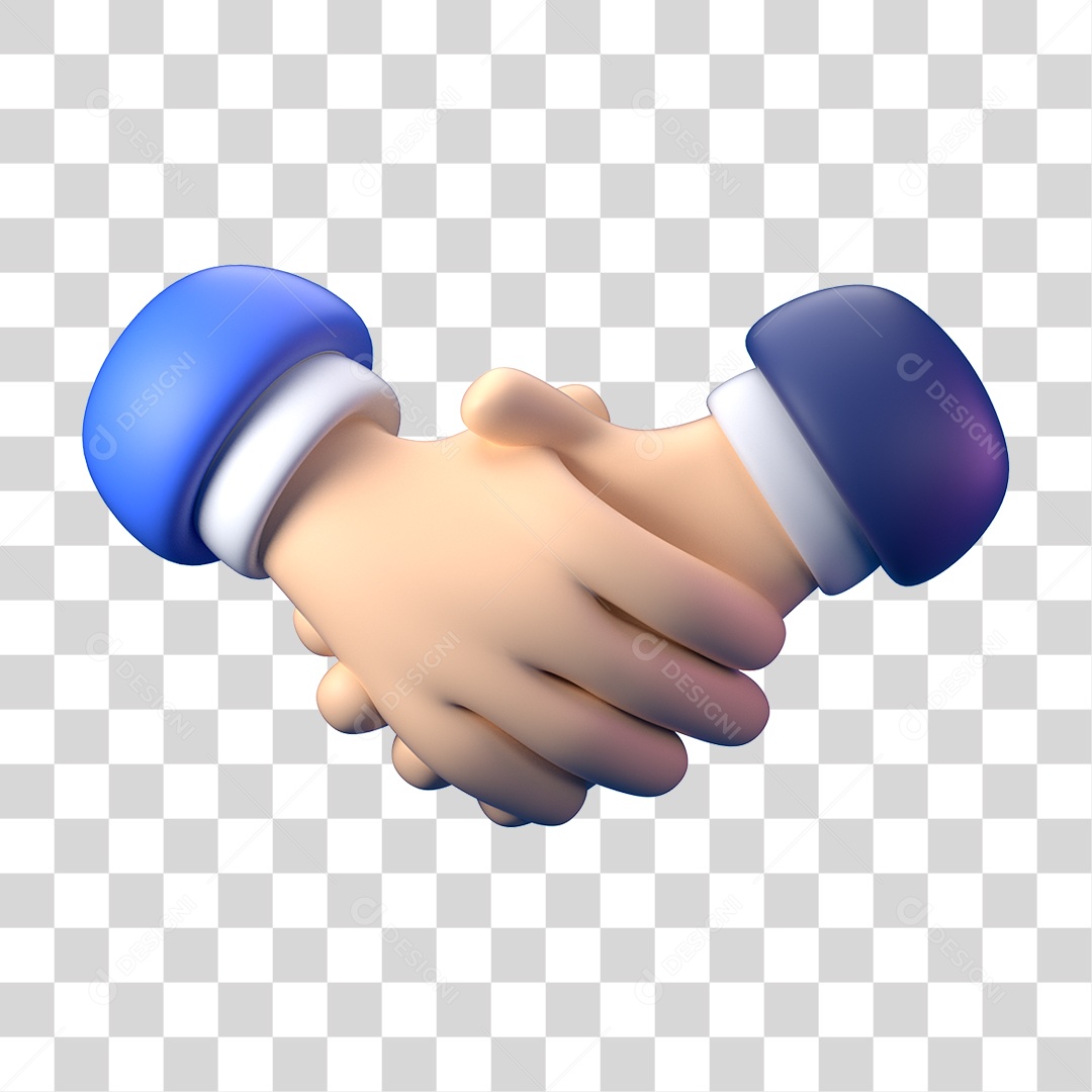 Elemento 3D Ícone de Negócios Financeiros Mãos Dadas PNG Transparente