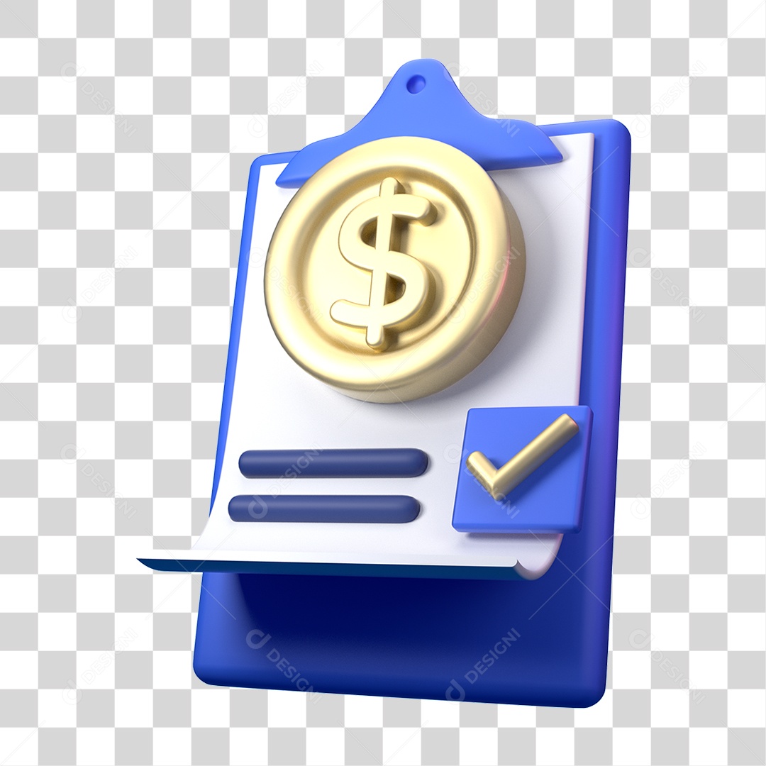Elemento 3D Ícone de Negócios Financeiros Prancheta PNG Transparente