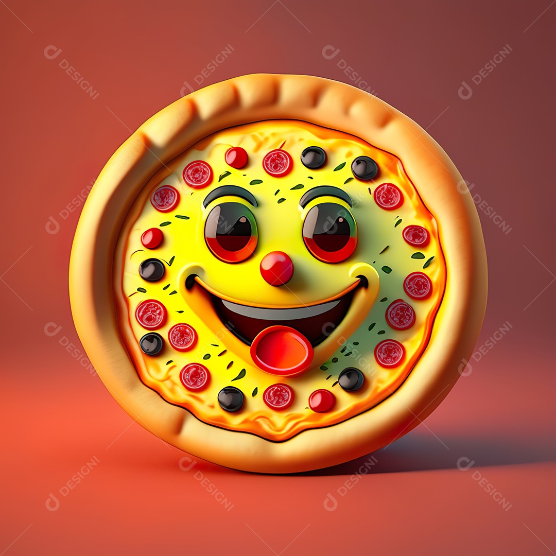 Emoji de pizza altamente detalhado com renderização