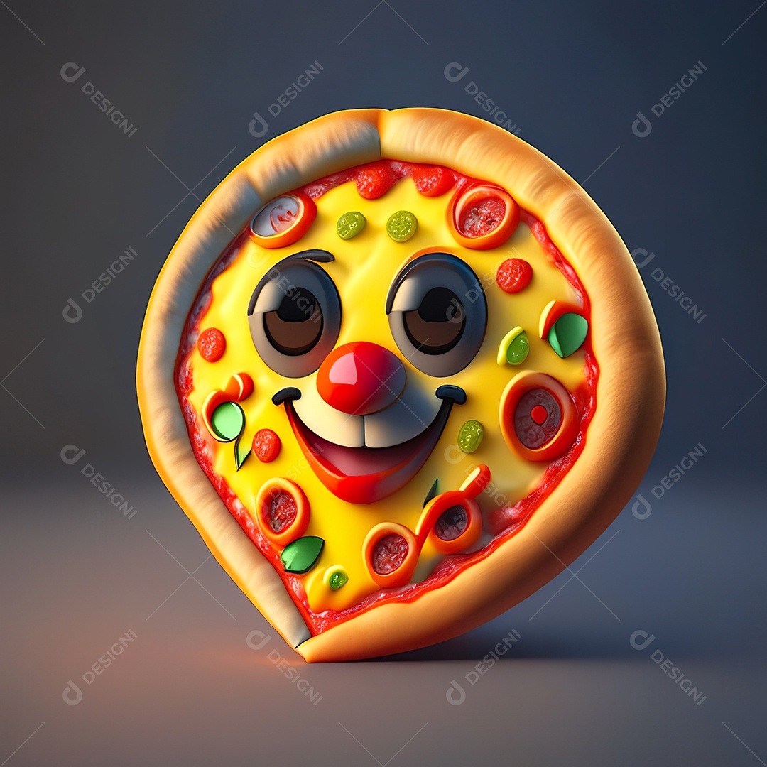 Emoji de pizza altamente detalhado com renderização de octanas de 8k