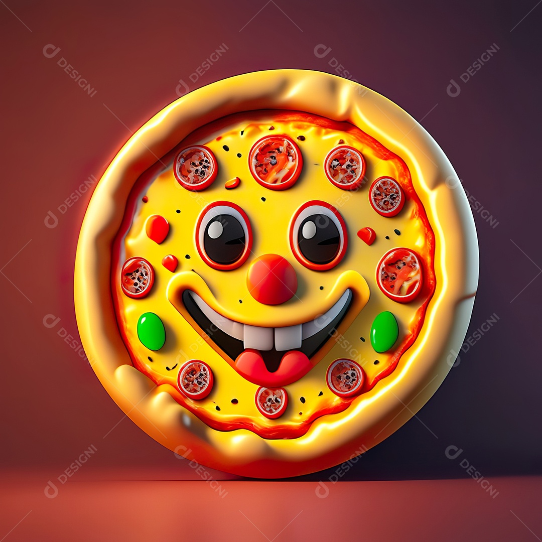 Emoji de pizza altamente detalhado com renderização de octanas de 8k