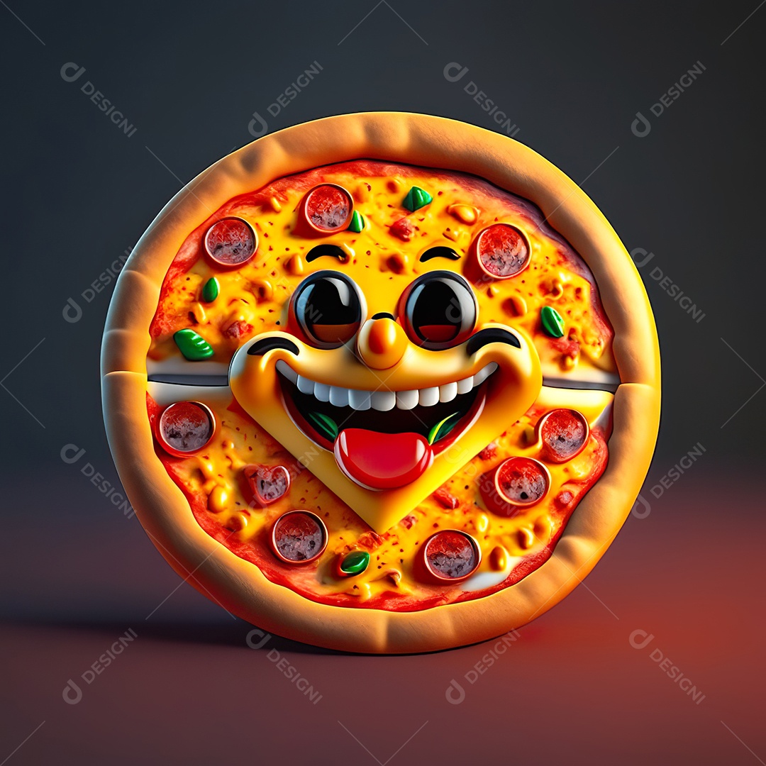 Emoji de pizza altamente detalhado com renderização