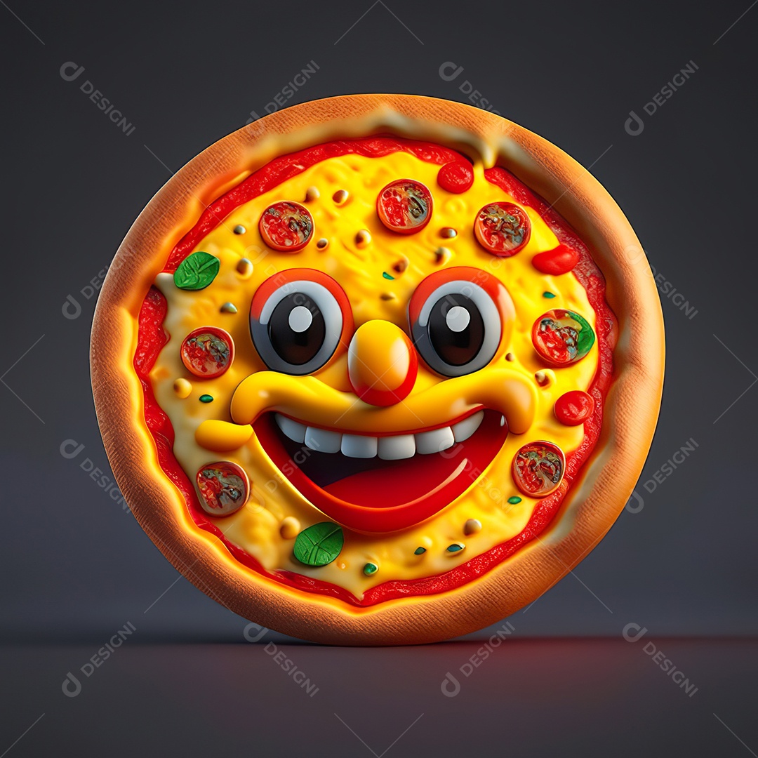 Emoji de pizza altamente detalhado com renderização de octanas de 8k