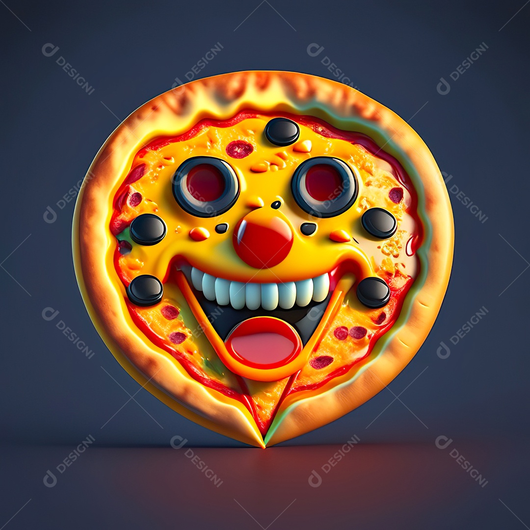 Emoji de pizza altamente detalhado com renderização de octanas de 8k