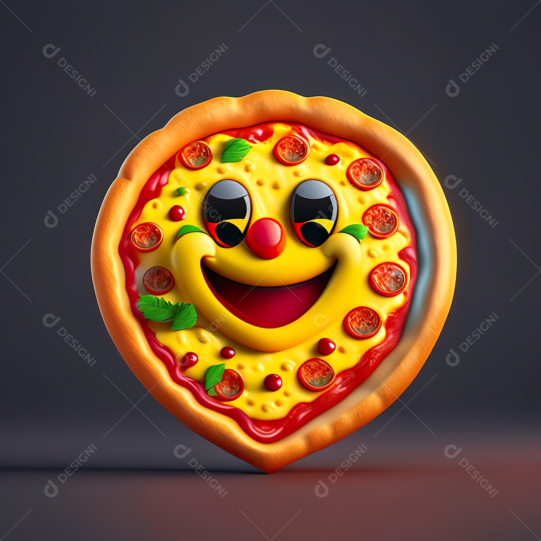 Emoji de pizza altamente detalhado com renderização de octanas de 8k