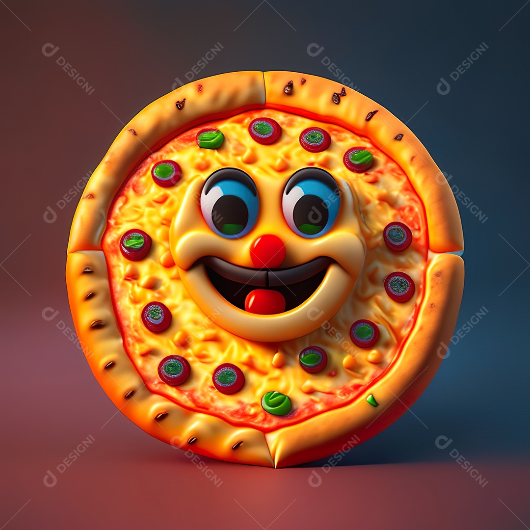 Emoji de pizza altamente detalhado com renderização de octanas de 8k