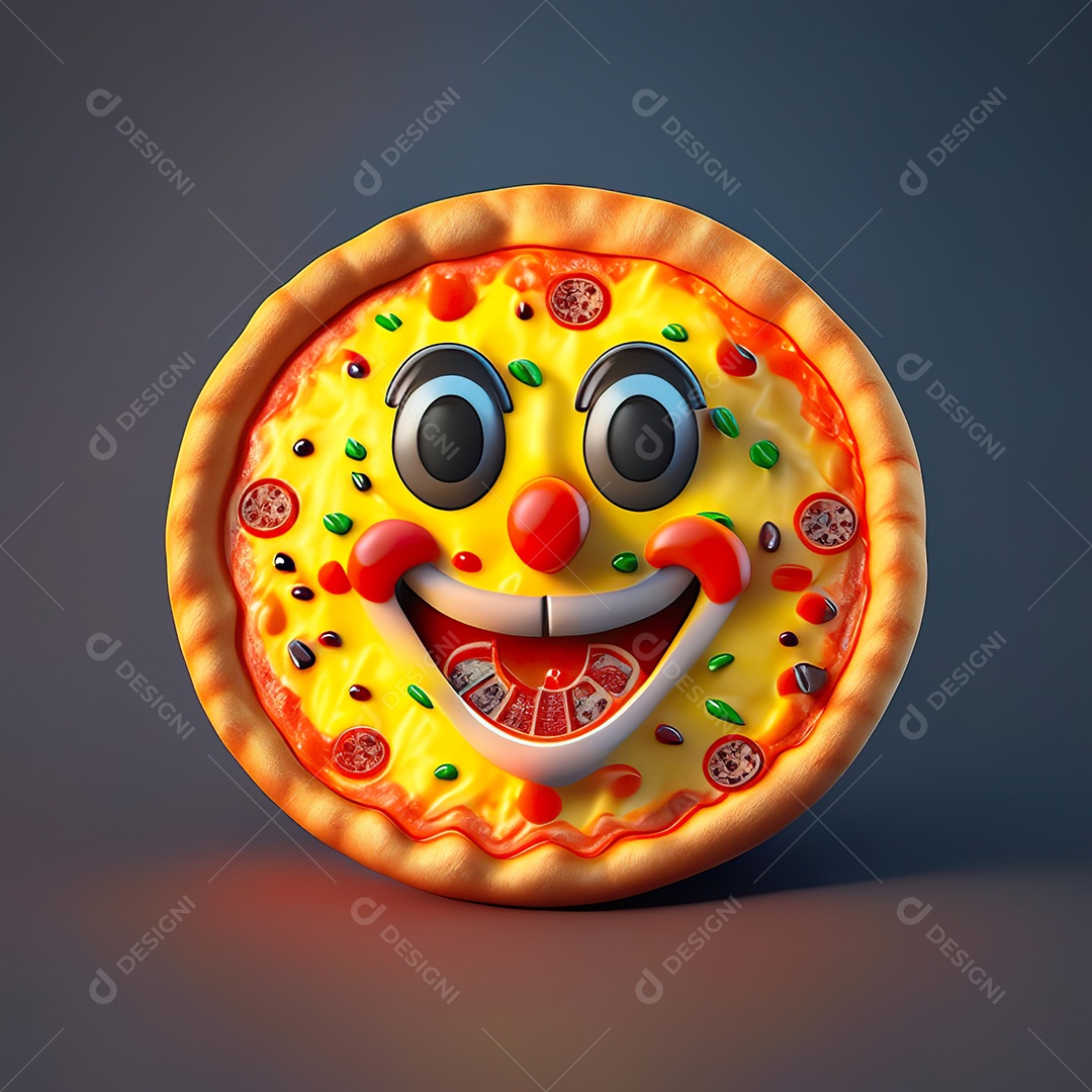 Emoji de pizza altamente detalhado com renderização