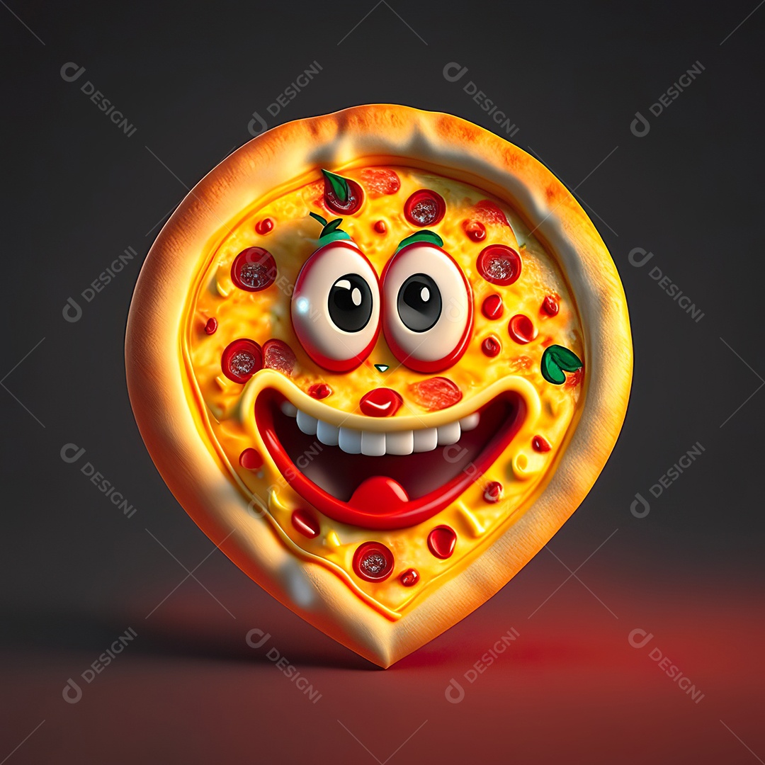 Emoji de pizza altamente detalhado com renderização
