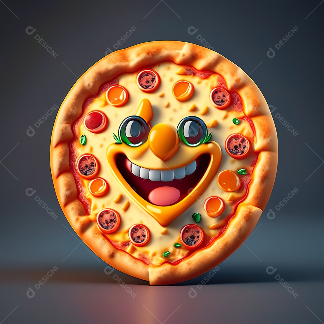 Emoji de pizza altamente detalhado com renderização