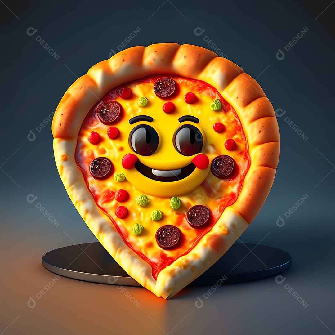 Emoji de pizza altamente detalhado com renderização