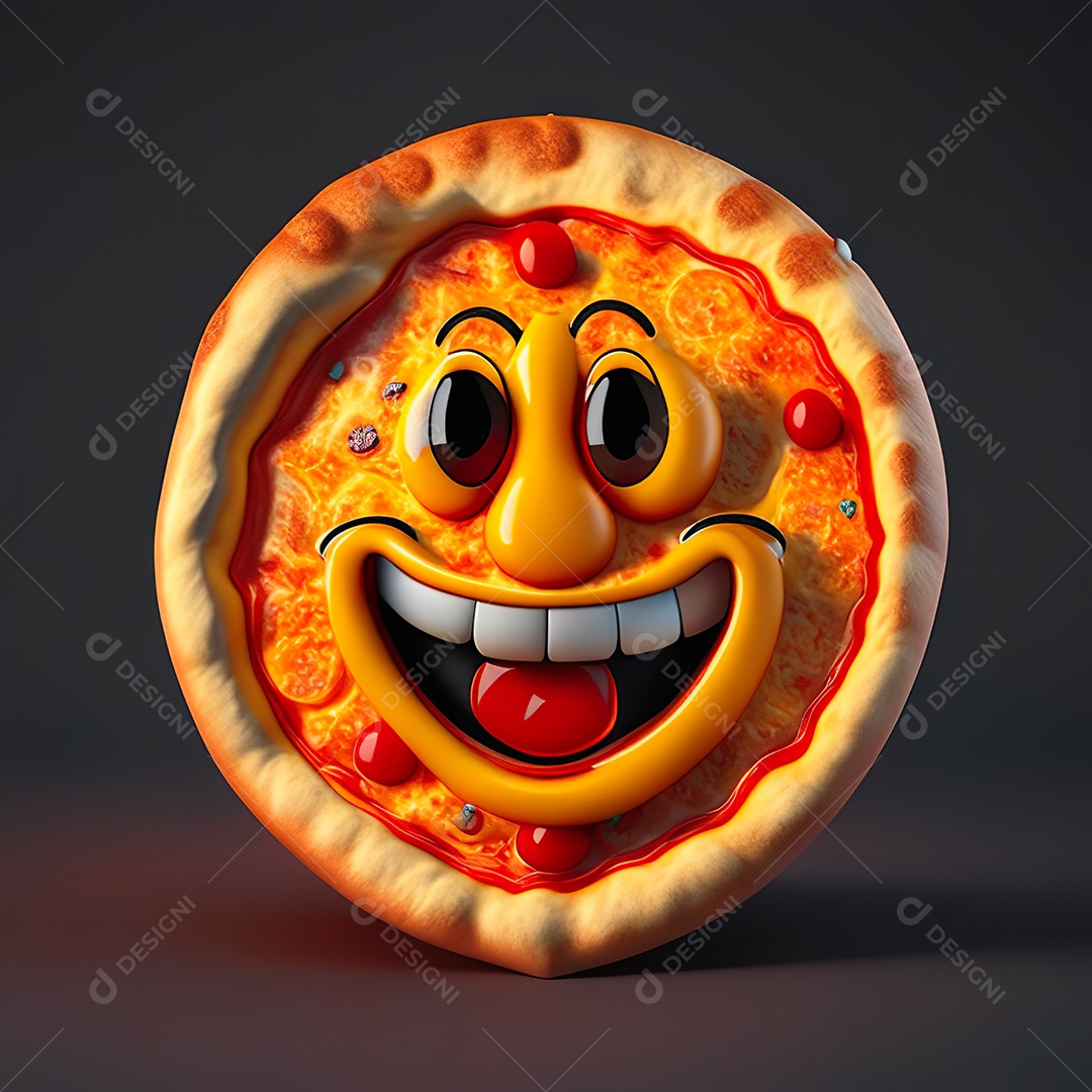 Emoji de pizza altamente detalhado com renderização