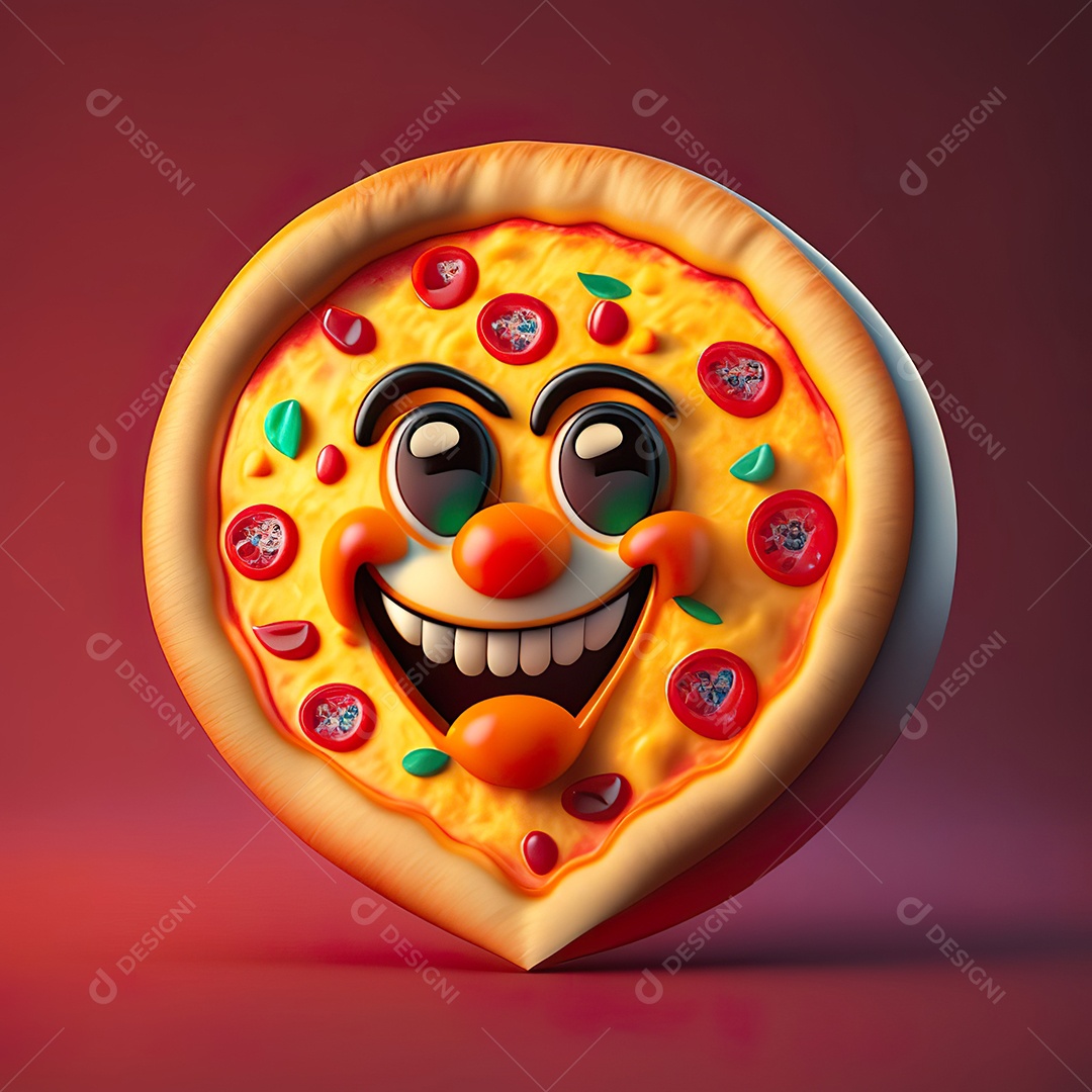 Emoji de pizza altamente detalhado com renderização