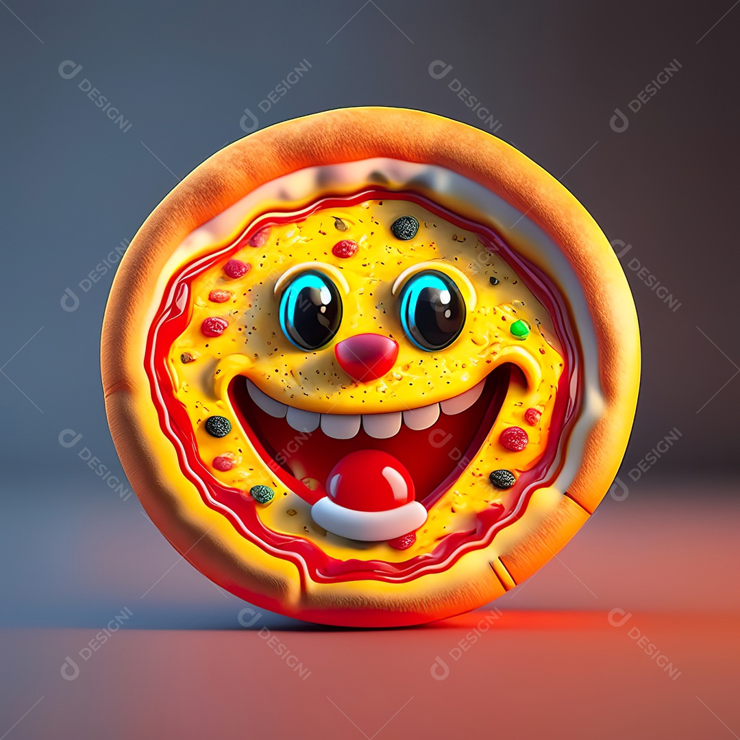 Emoji de pizza altamente detalhado com renderização