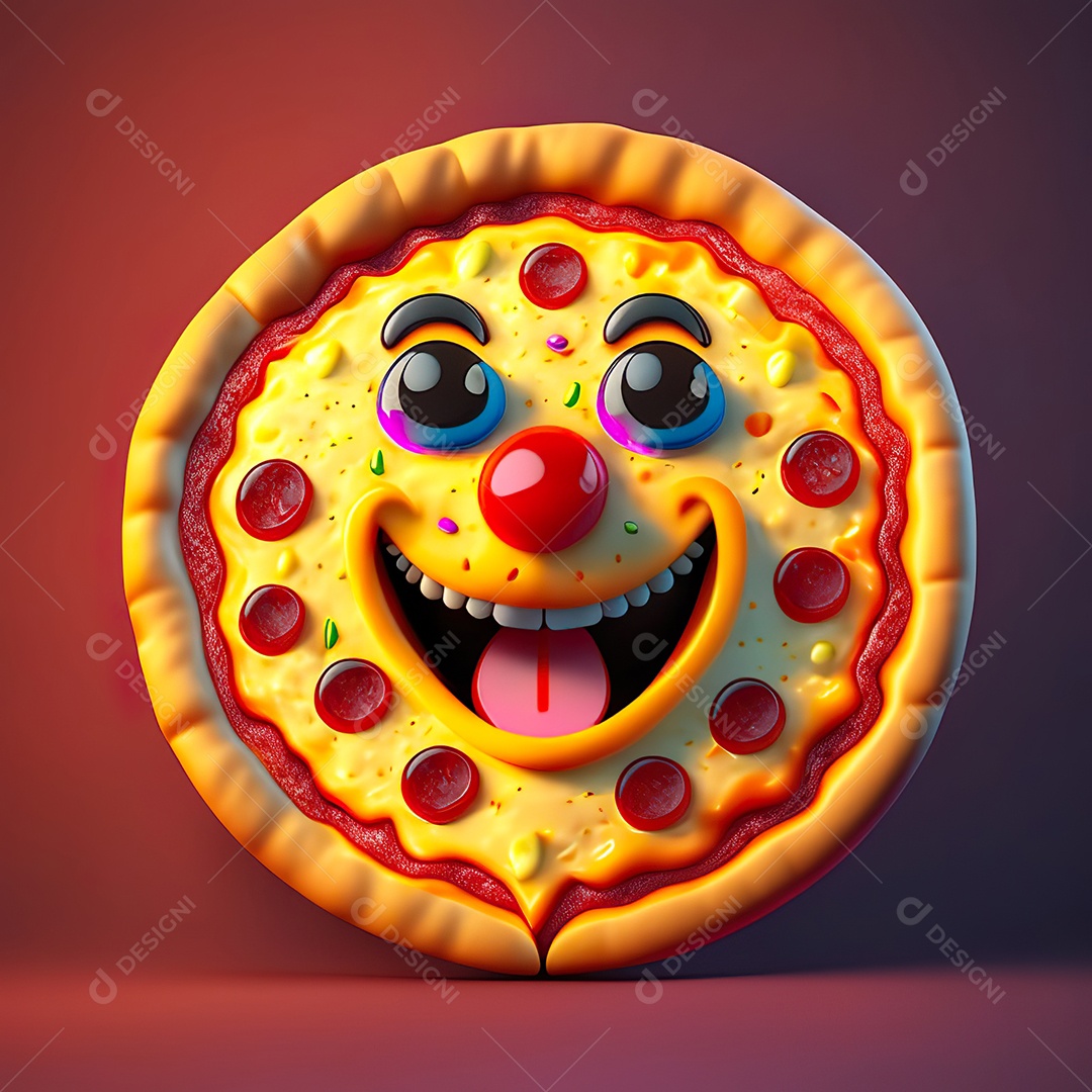 Emoji de pizza altamente detalhado com renderização