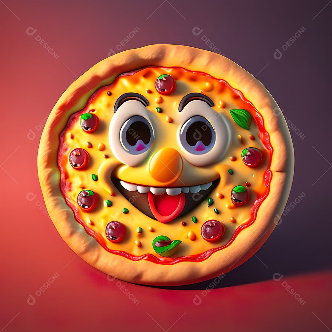 Emoji de pizza altamente detalhado com renderização