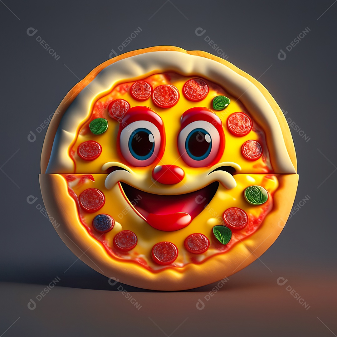 Emoji de pizza altamente detalhado com renderização