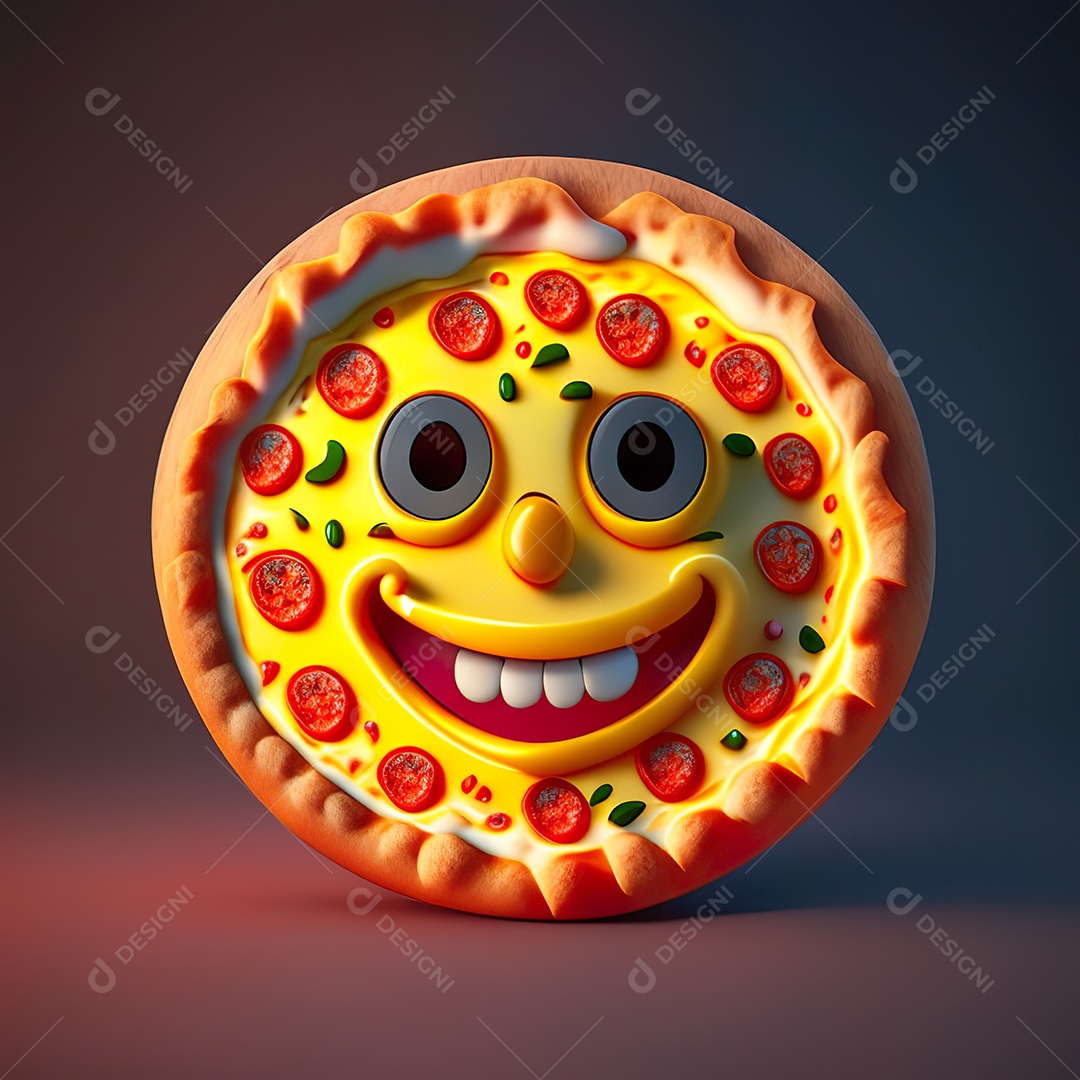 Emoji de pizza altamente detalhado com renderização