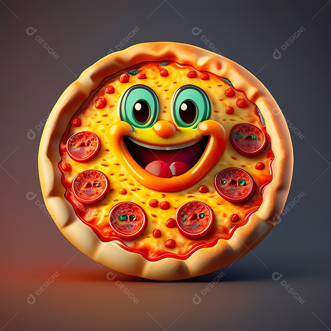 Emoji de pizza altamente detalhado com renderização
