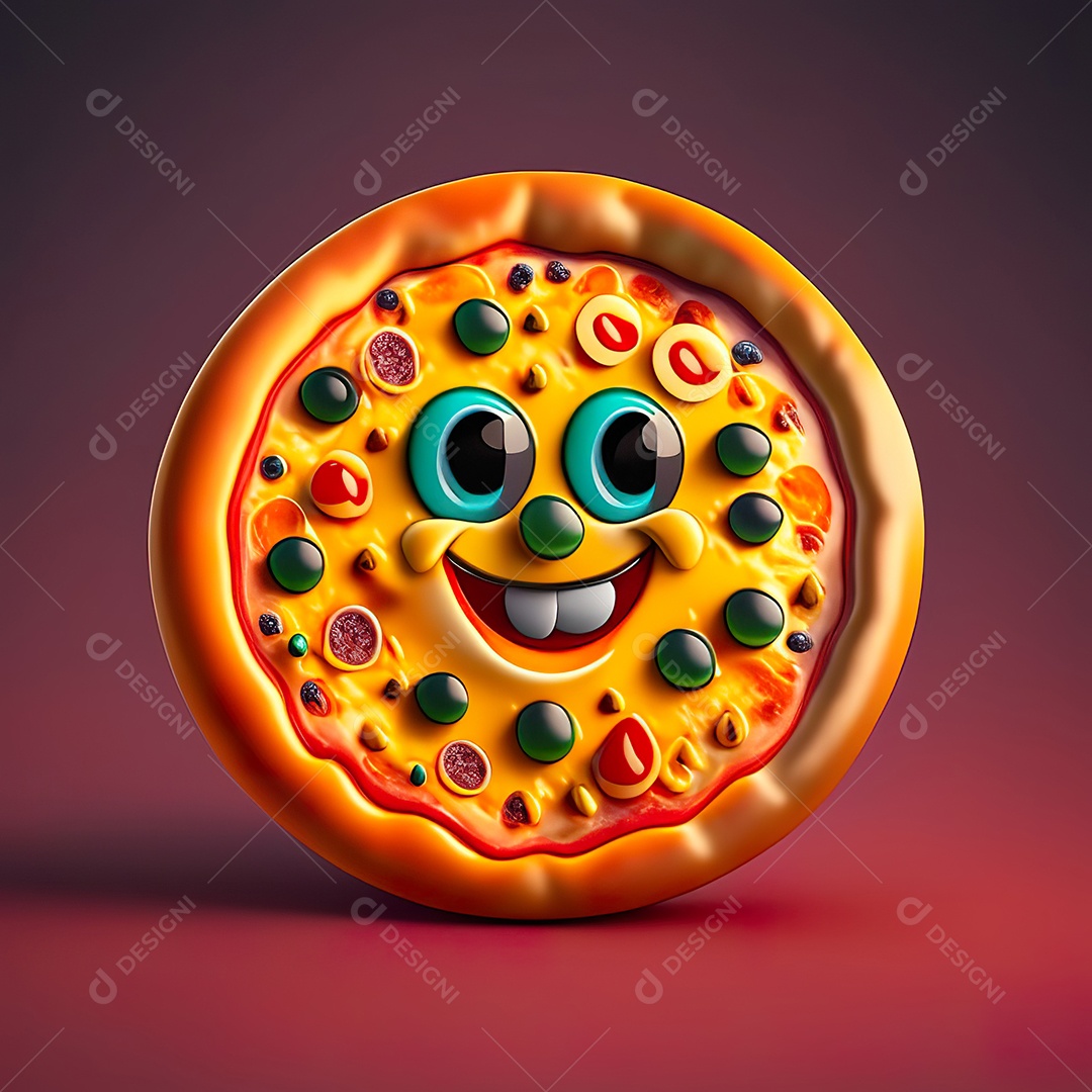 Emoji de pizza altamente detalhado com renderização