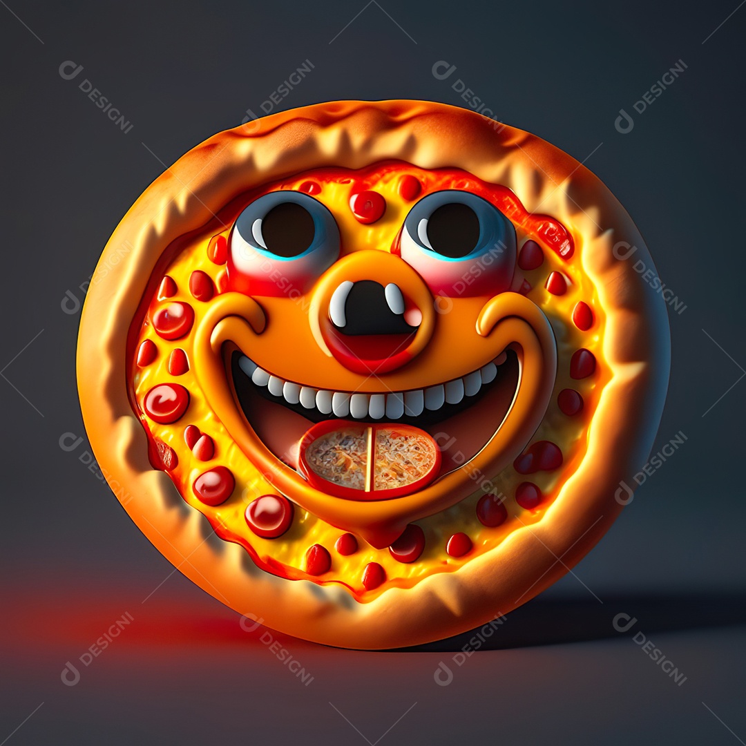 Emoji de pizza altamente detalhado com renderização