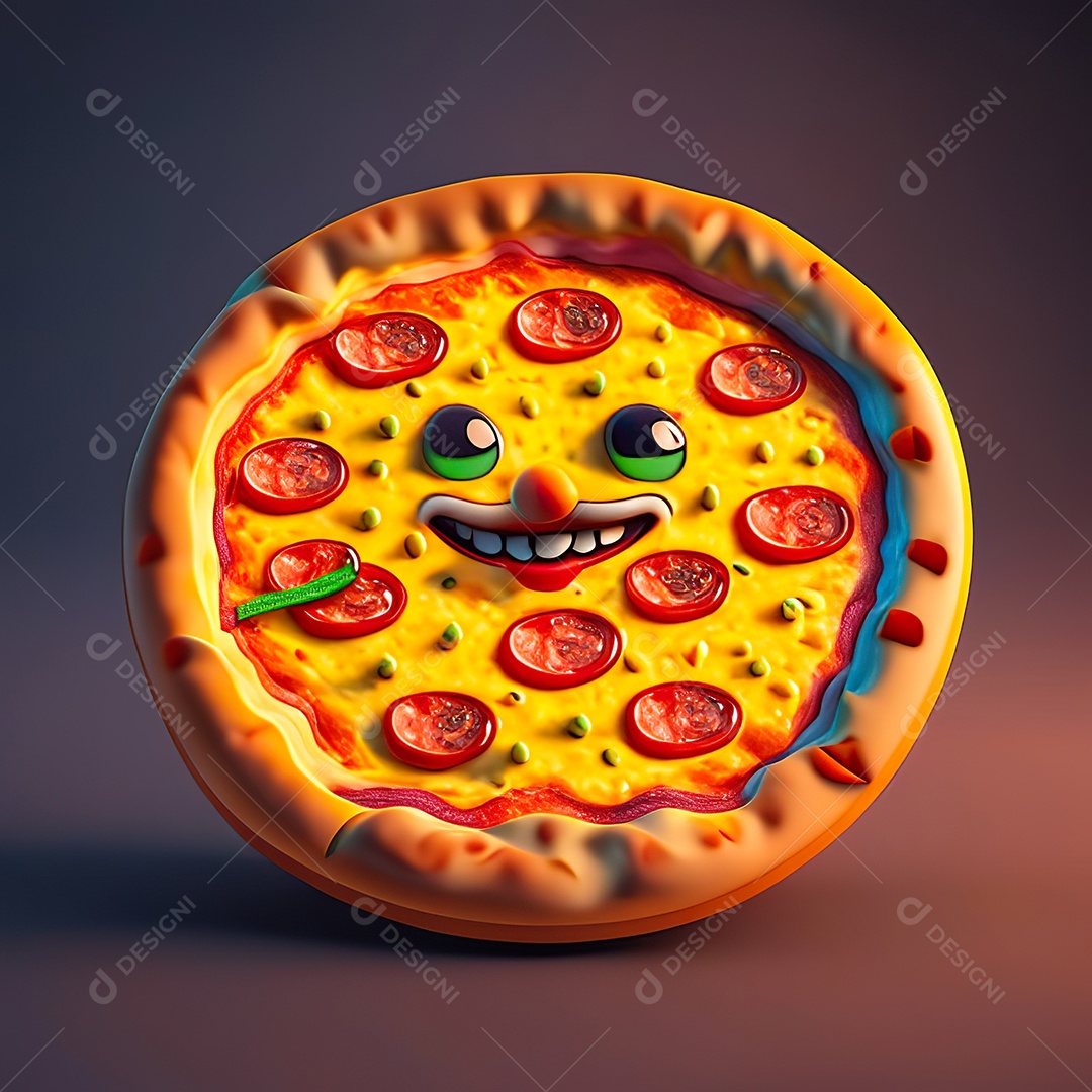 Emoji de pizza altamente detalhado com renderização