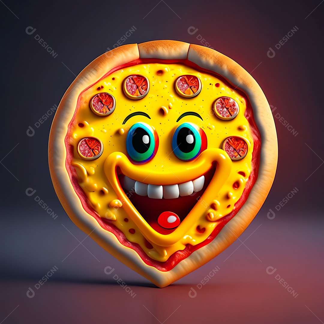Emoji de pizza altamente detalhado com renderização