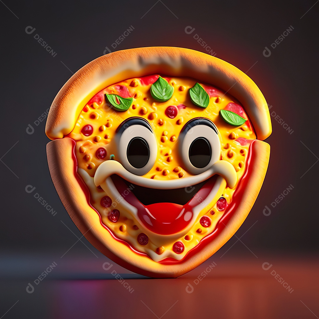 Emoji de pizza altamente detalhado com renderização