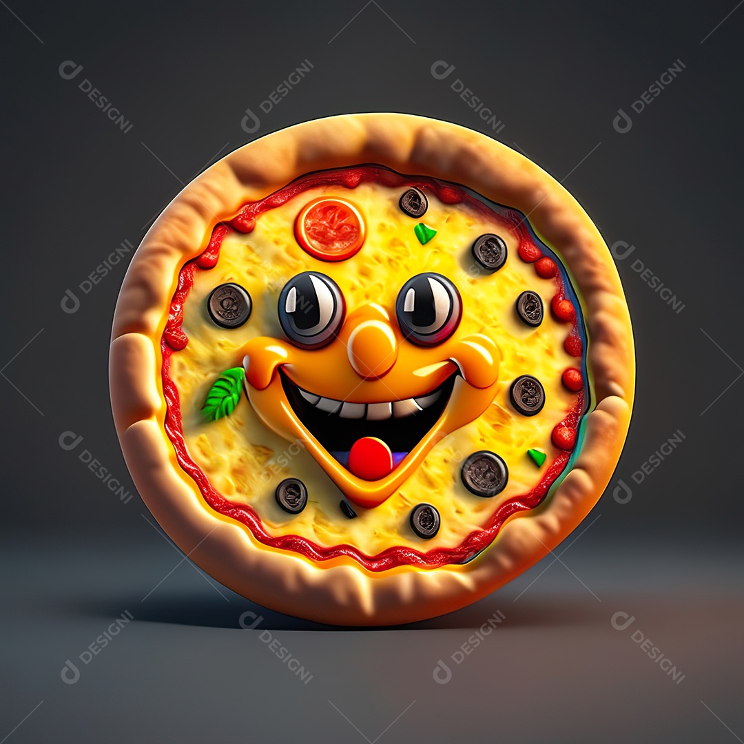 Emoji de pizza altamente detalhado com renderização