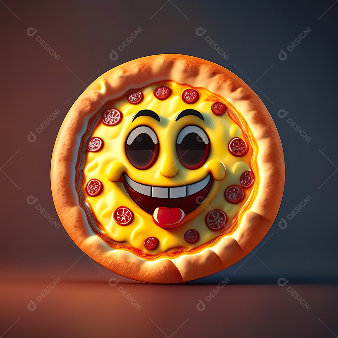 Emoji de pizza altamente detalhado com renderização