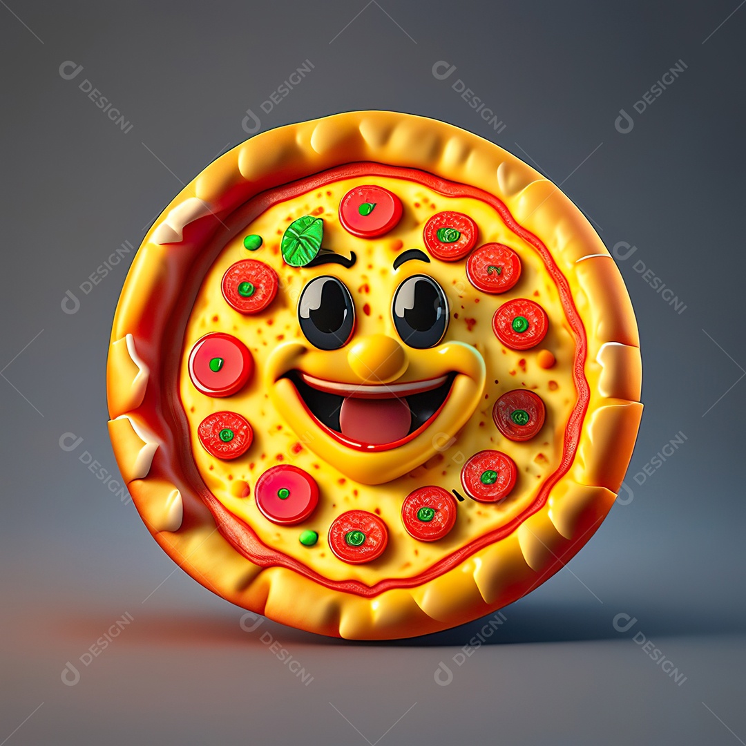 Emoji de pizza altamente detalhado com renderização