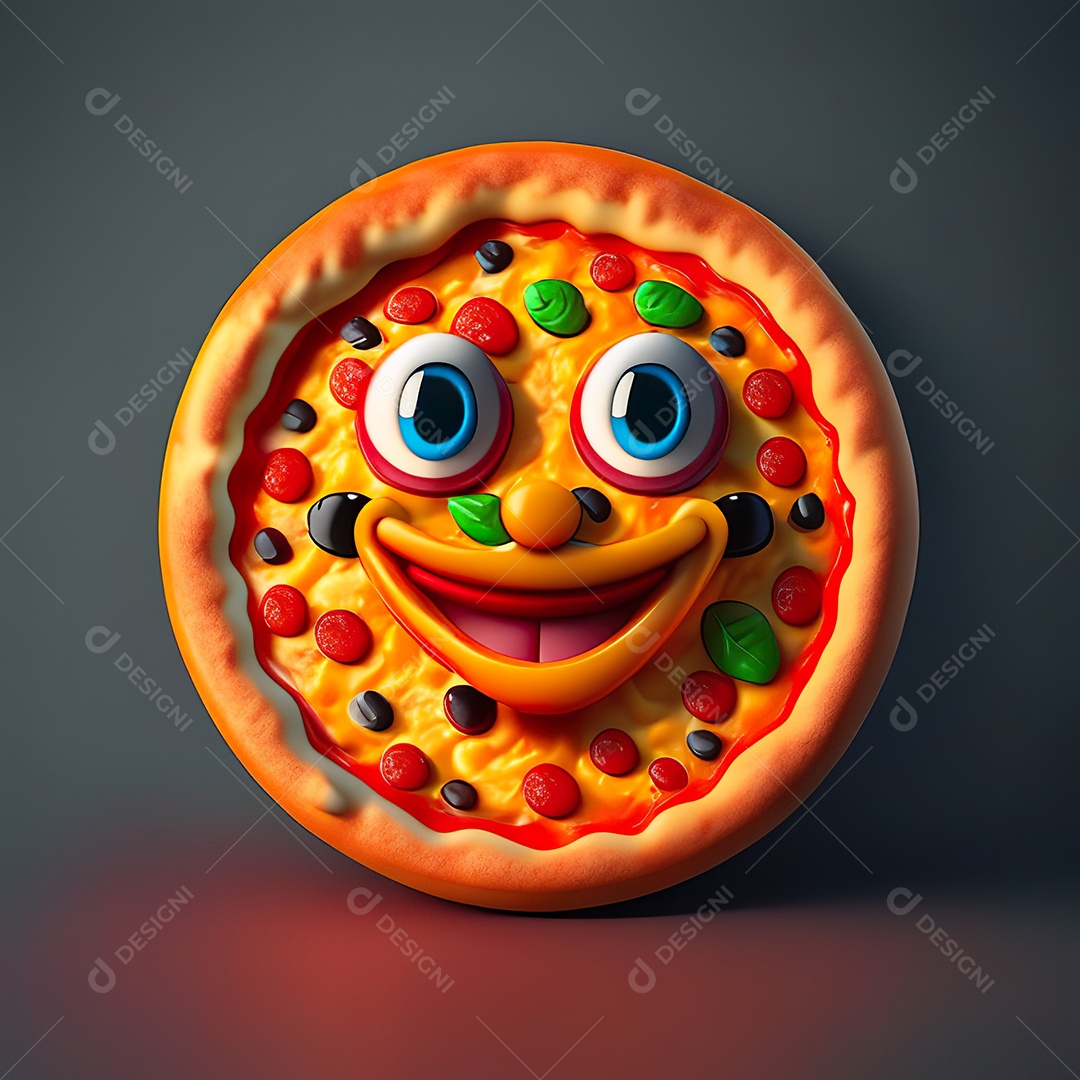 Emoji de pizza altamente detalhado com renderização