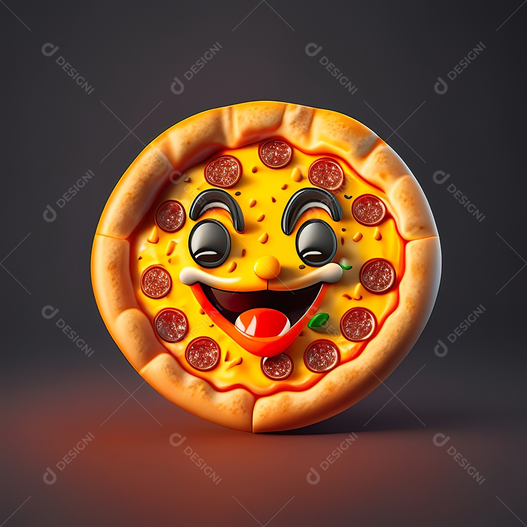Emoji de pizza altamente detalhado com renderização