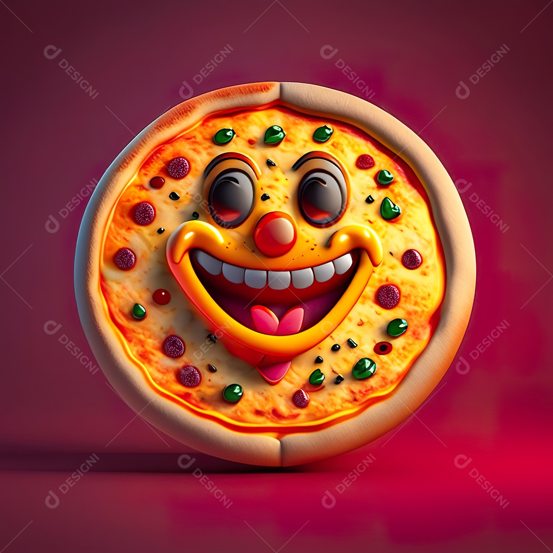 Emoji de pizza altamente detalhado com renderização