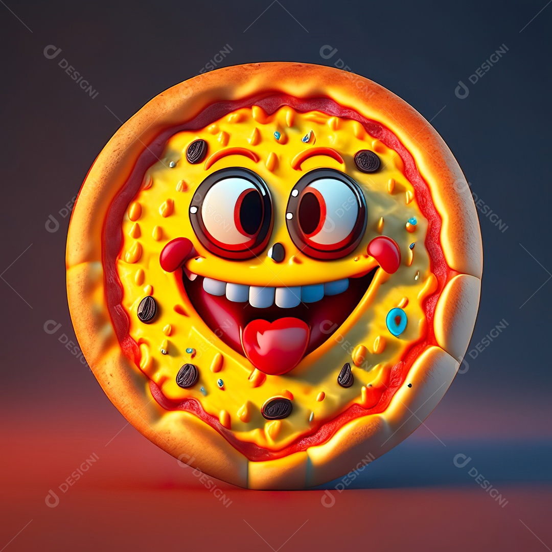 Emoji de pizza altamente detalhado com renderização