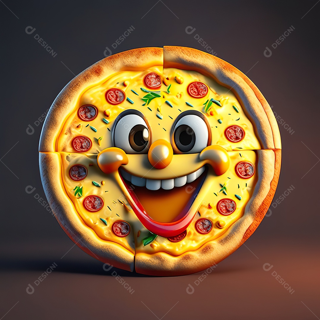 Emoji de pizza altamente detalhado com renderização