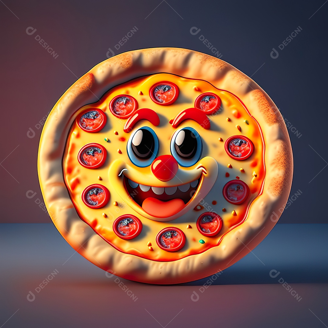 Emoji de pizza altamente detalhado com renderização