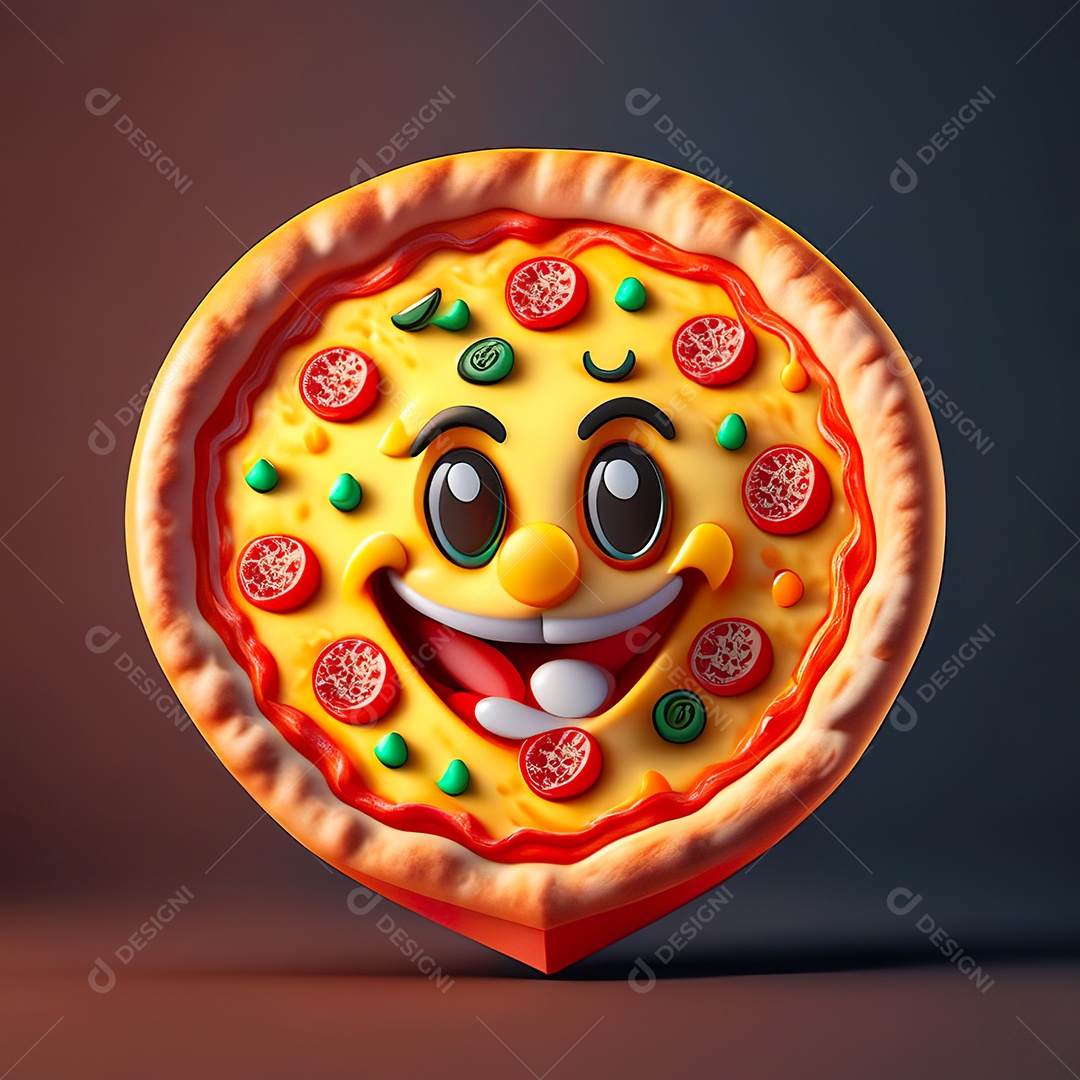 Emoji de pizza altamente detalhado com renderização