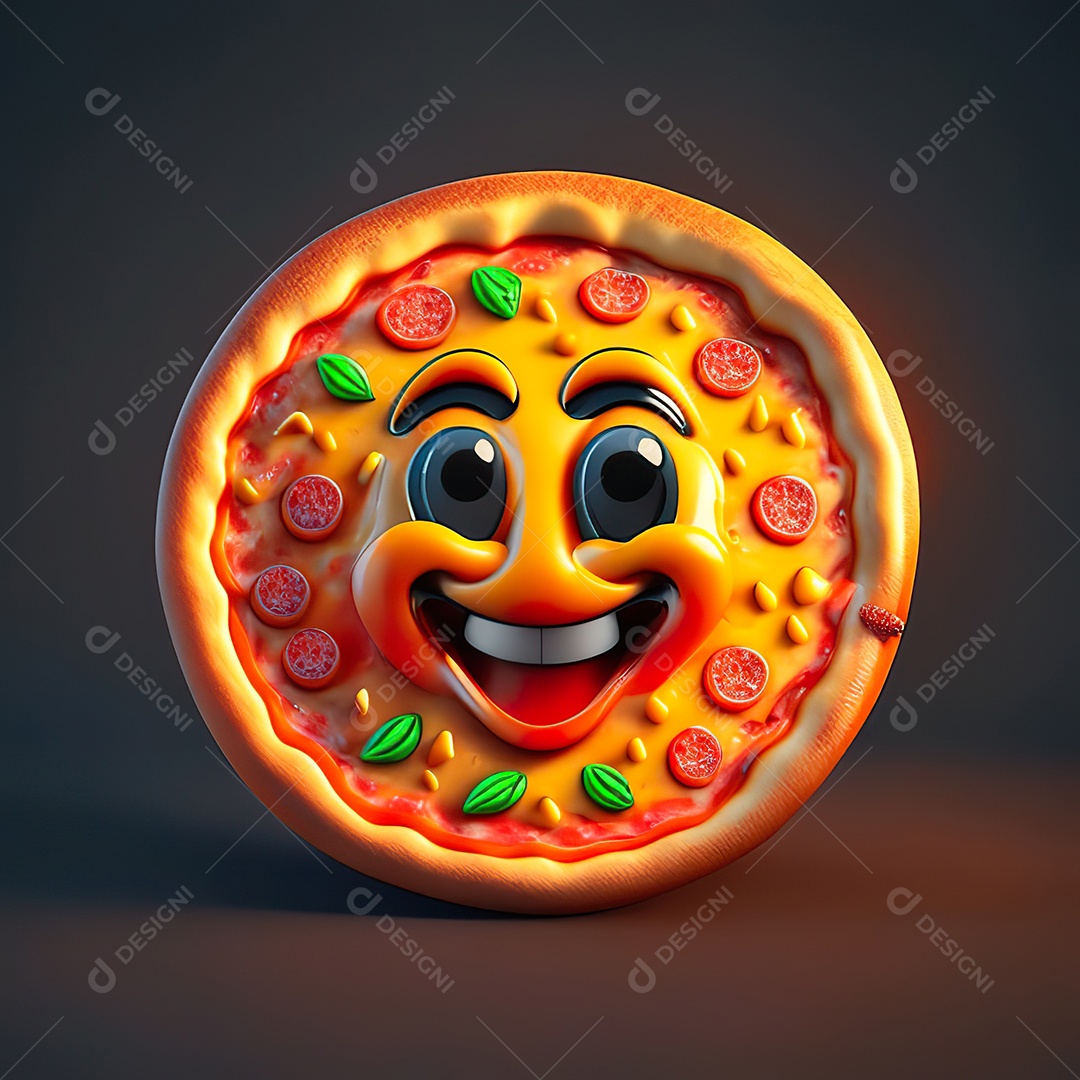 Emoji de pizza altamente detalhado com renderização